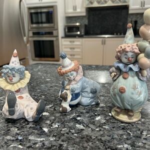 Vintage Retired Lladro clown pieces